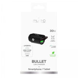 Puro Billader Bullet 30W USB-C/USB-A Svart