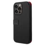 Ferrari iPhone 14 Pro Cover Carbon Effect Metal Logo Sort