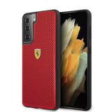 Ferrari Samsung Galaxy S21 Cover Logo Perforated Rød