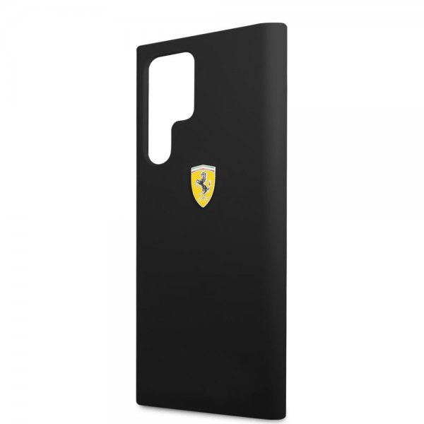 Ferrari Samsung Galaxy S22 Ultra Cover Metal Logo Sort