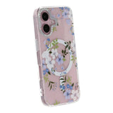 iPhone 16 Cover med blomstermønster MagSafe Blå