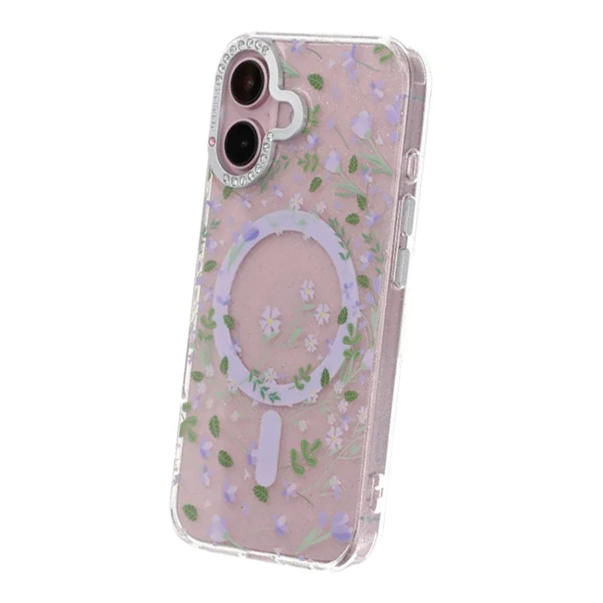 iPhone 16 Cover Blomstret MagSafe Lilla