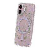 iPhone 16 Cover Blomstret MagSafe Lilla
