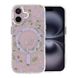 iPhone 16 Cover Blomstret MagSafe Lilla