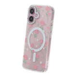 iPhone 16 Cover Blomstret MagSafe Lyserød