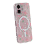 iPhone 16 Cover Blomstret MagSafe Lyserød