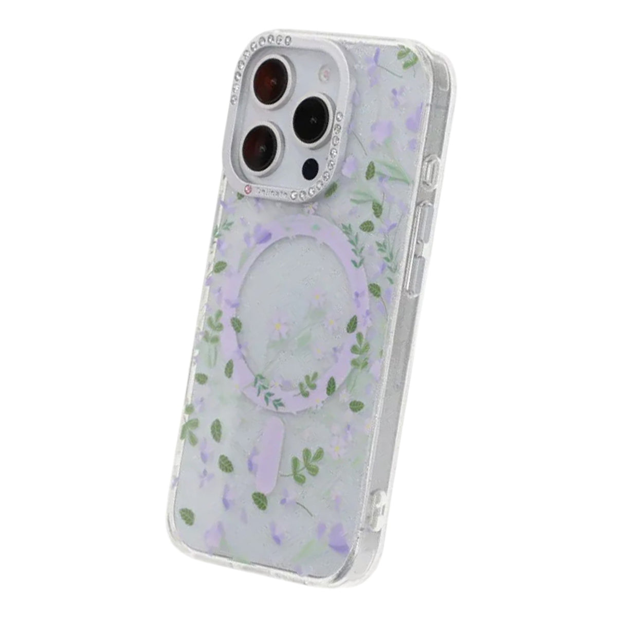 iPhone 16 Pro Cover Blomstret MagSafe Lilla