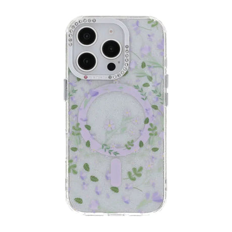 iPhone 16 Pro Cover Blomstret MagSafe Lilla