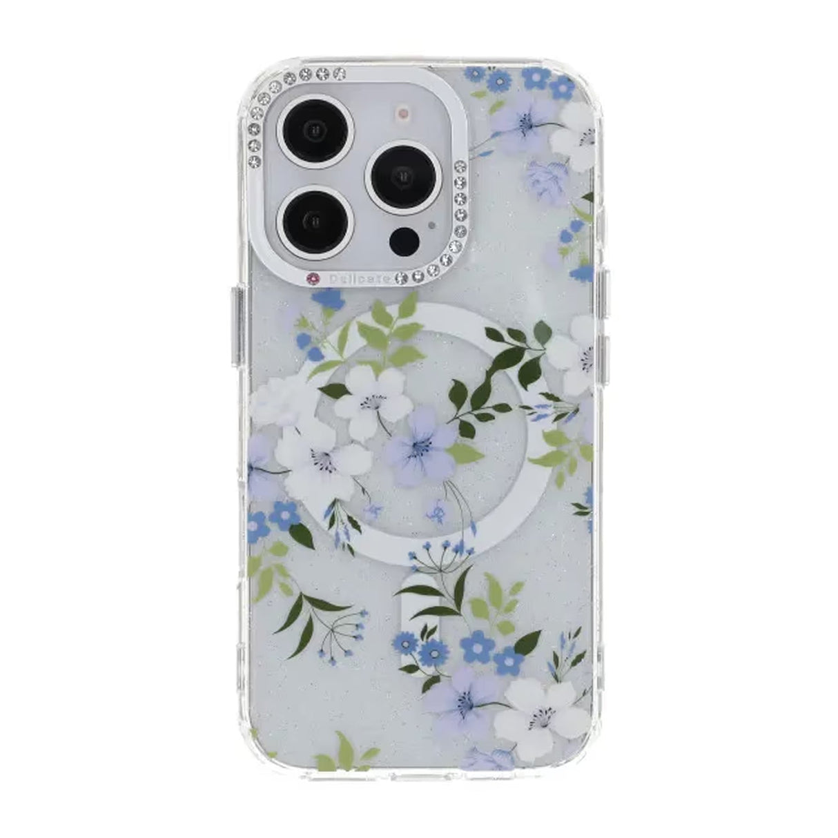 iPhone 16 Pro Max Cover Blomstret MagSafe Blå
