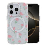 iPhone 16 Pro Max Cover Blomstret MagSafe Lyserød