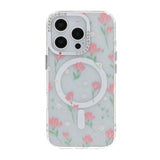 iPhone 16 Pro Max Cover Blomstret MagSafe Lyserød