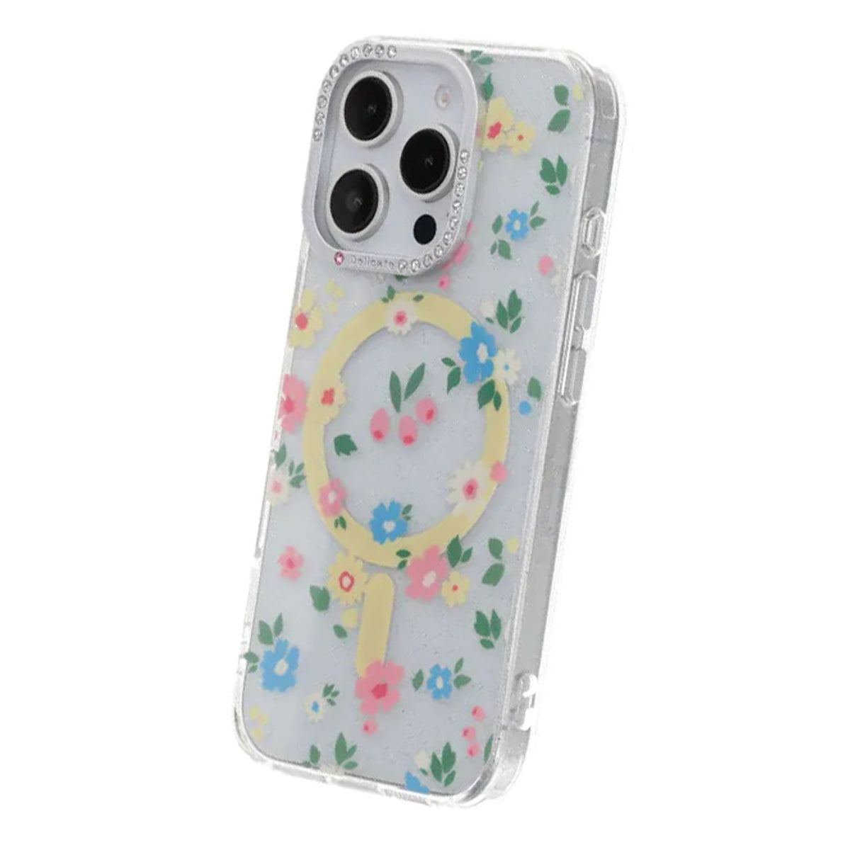 iPhone 16 Pro Max Cover Blomstret MagSafe Gul