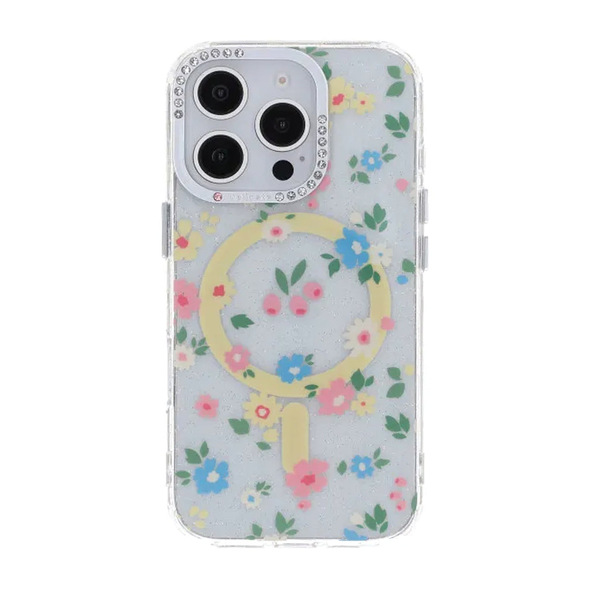 iPhone 16 Pro Max Cover Blomstret MagSafe Gul