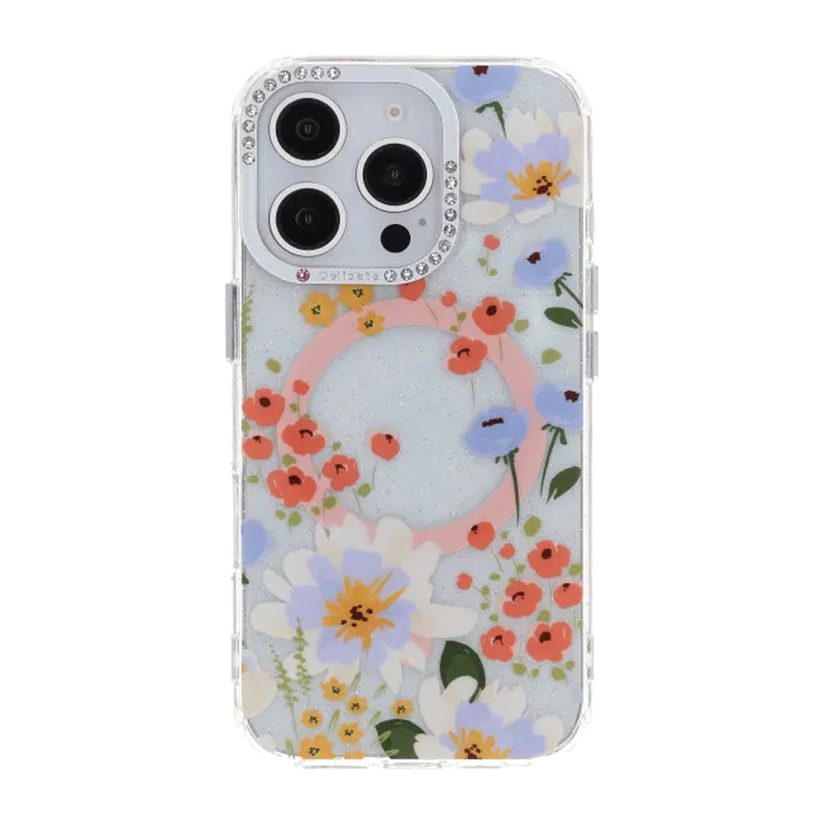 iPhone 16 Pro Cover Blomstret MagSafe Orange