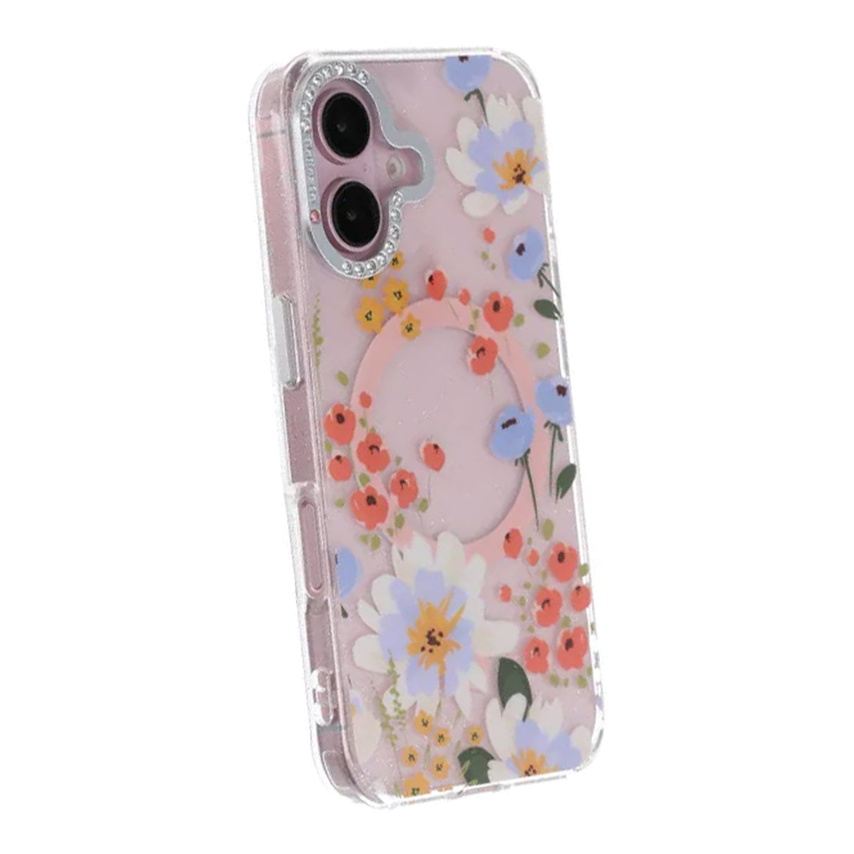 iPhone 16 Cover Blomstret MagSafe Orange