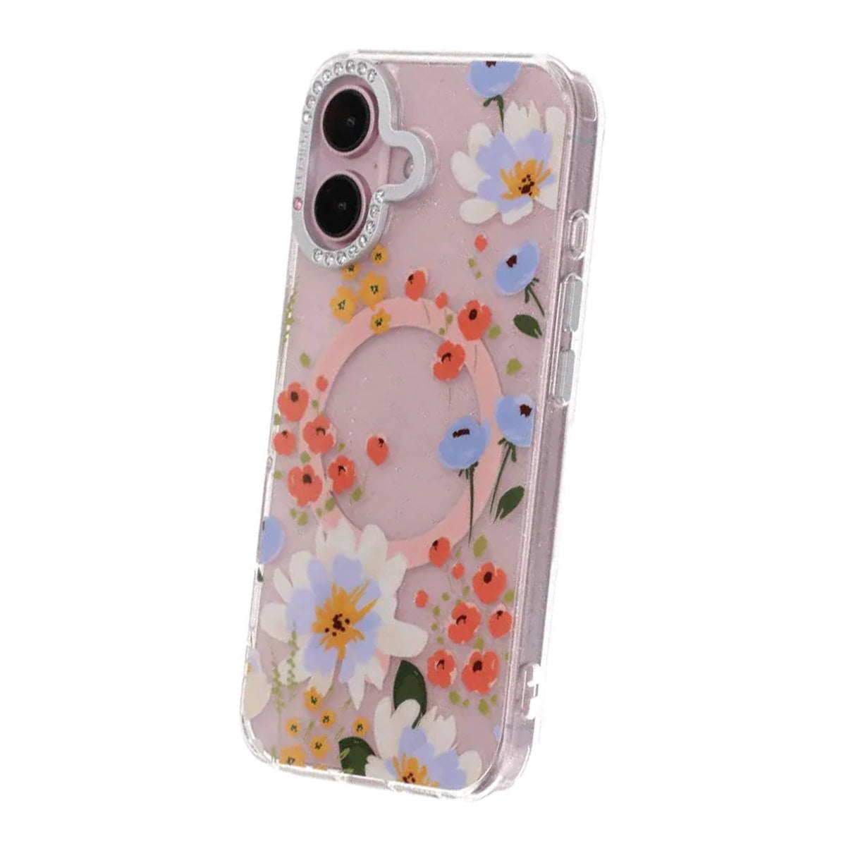 iPhone 16 Cover Blomstret MagSafe Orange