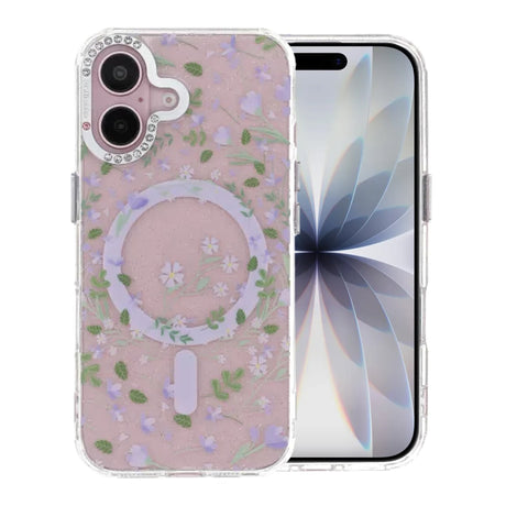 iPhone 17 Cover Blomstret MagSafe Lilla