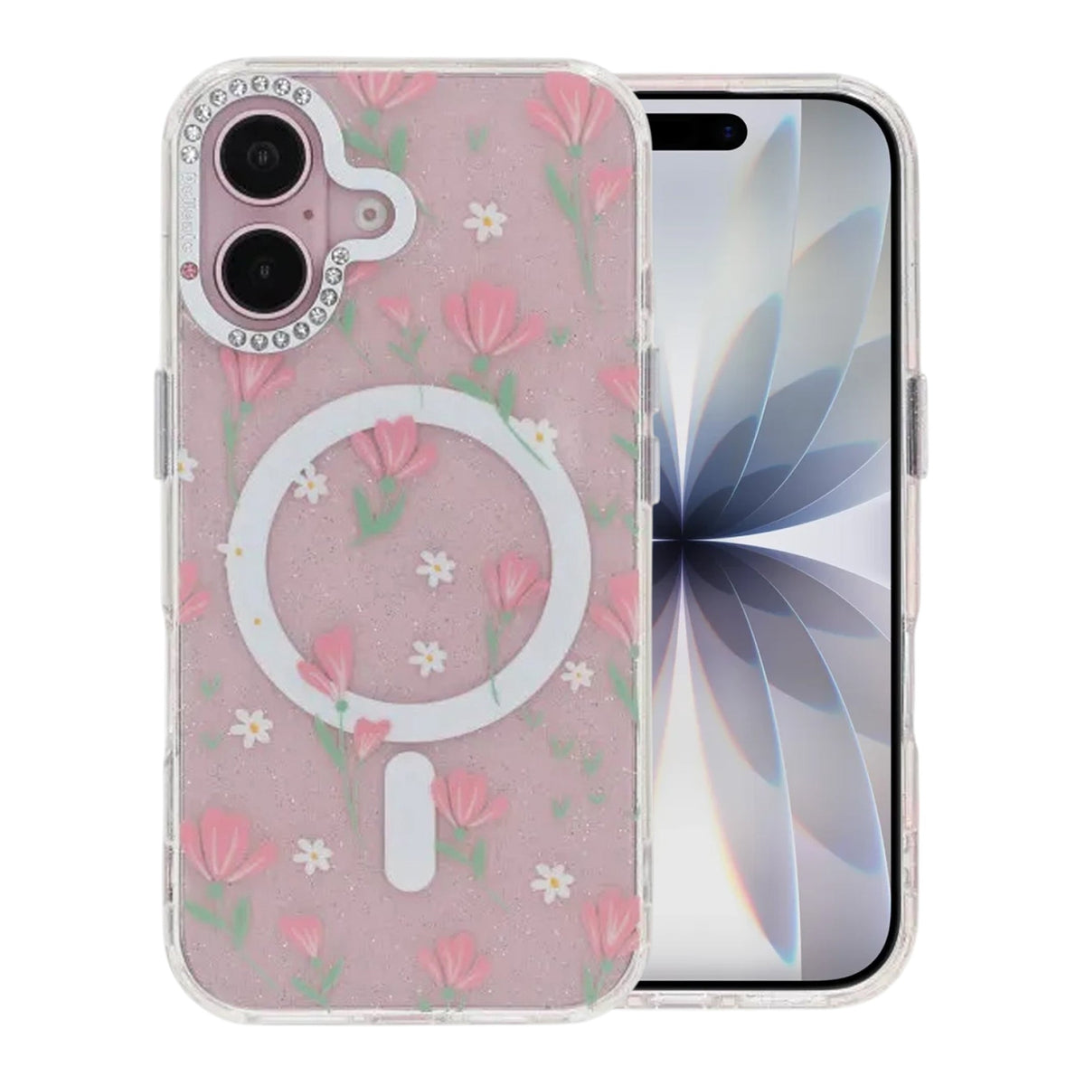 iPhone 17 Cover Blomstret MagSafe Lyserød