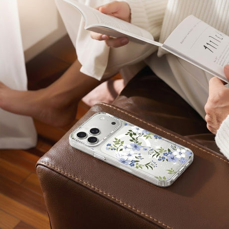iPhone 17 Pro Max Cover Blomstret MagSafe Blå