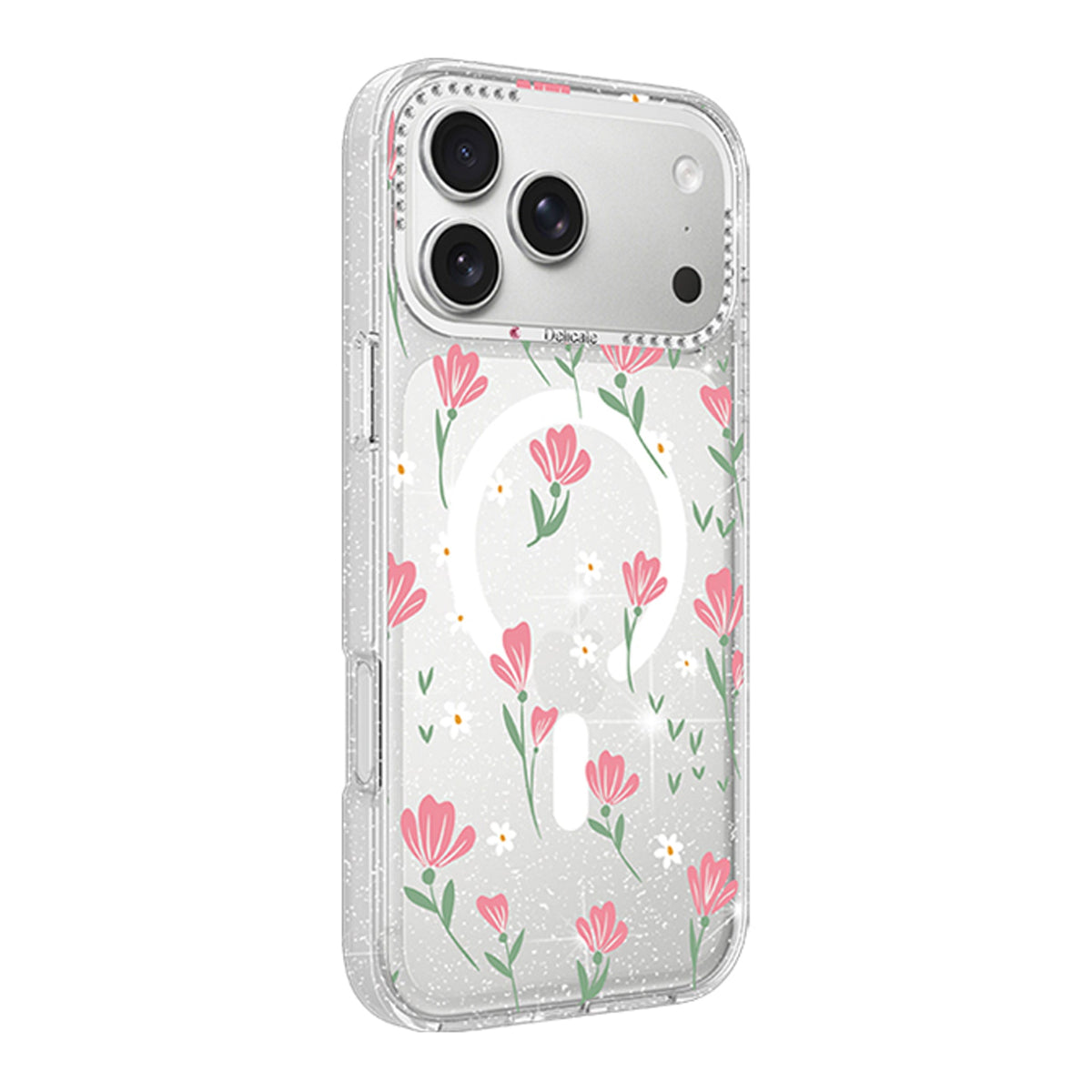 iPhone 17 Pro Max Cover Blomstret MagSafe Lyserød