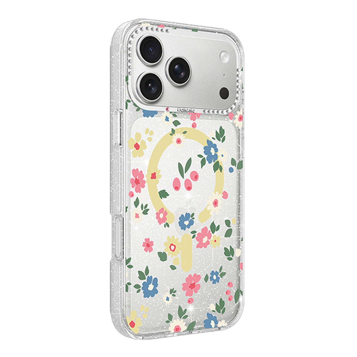iPhone 17 Pro Cover Blomstret MagSafe Gul