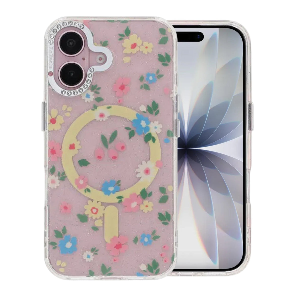 iPhone 17 Cover Blomstret MagSafe Gul