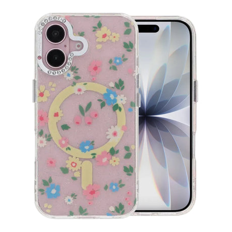 iPhone 17 Cover Blomstret MagSafe Gul