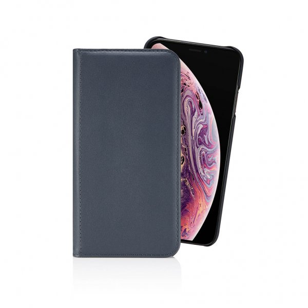 Pipetto iPhone X/Xs Cover Magnetic Folio Marineblå