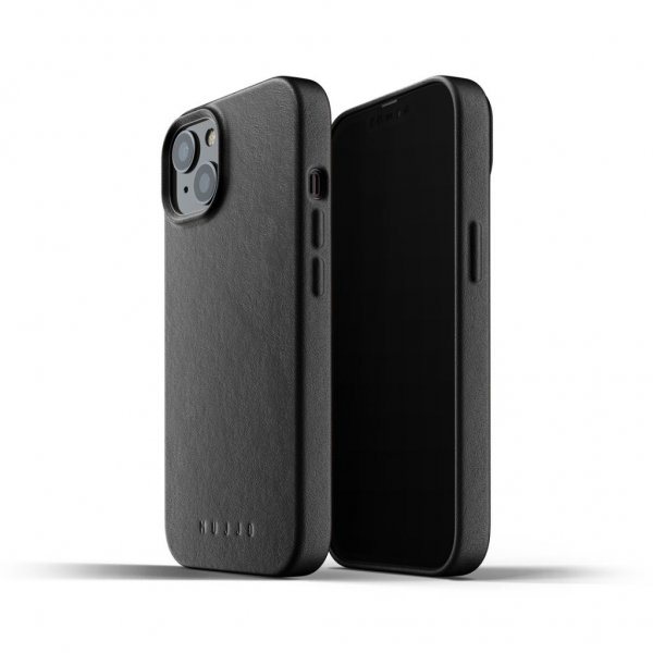 Mujjo iPhone 13 Cover i fuldnarvet læder Sort