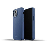 Mujjo iPhone 13 Mini Cover Full Leather Case Monaco Blue