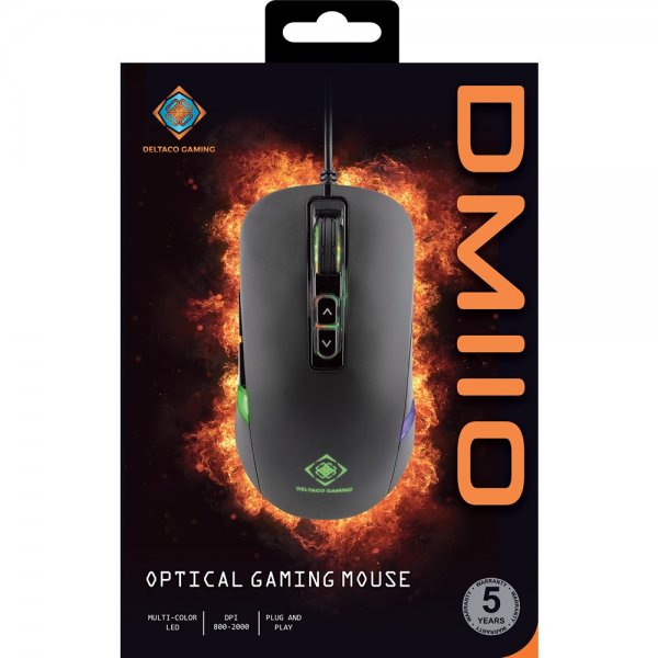 Deltaco Gaming DM110 Optisk Gamingmus LED Sort