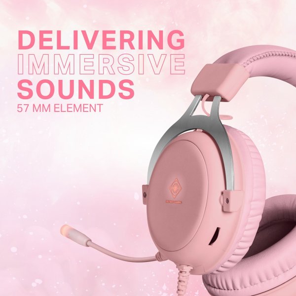 Deltaco Gaming PH85 Stereo Gamingheadset Lyserød