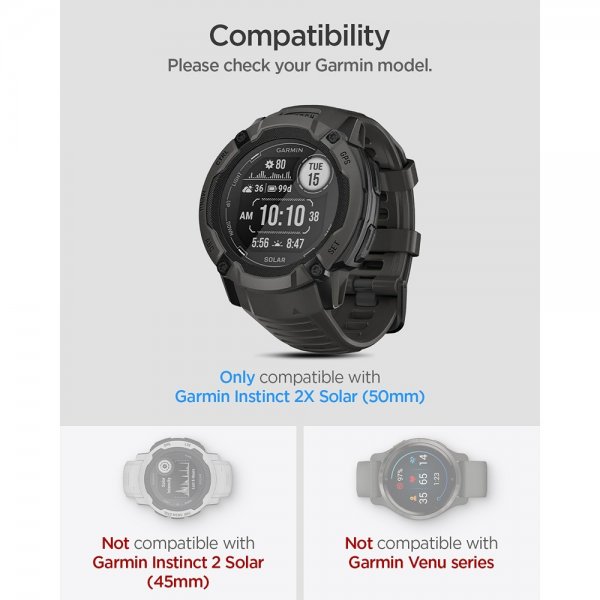 Spigen Garmin Instinct 2X Solar Skærmbeskyttelse GLAS.tR EZ Fit 2-pak