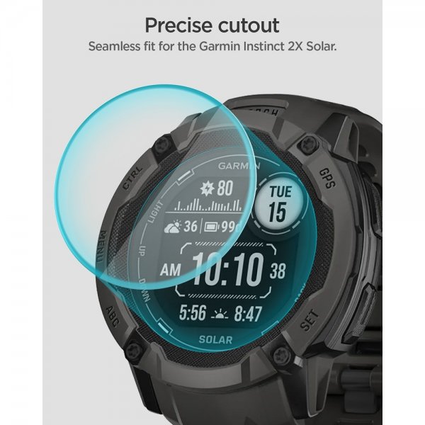 Spigen Garmin Instinct 2X Solar Skærmbeskyttelse GLAS.tR EZ Fit 2-pak
