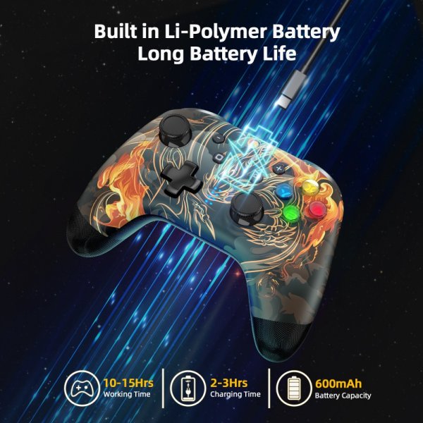 EasySMX Bayard 9124 Switch/Android/PC Programmerbar trådløs Gamepad Dragon