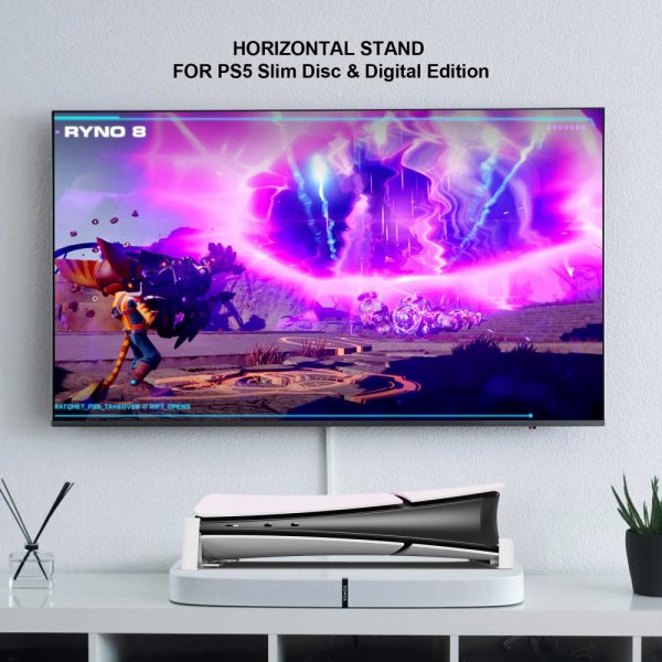 JYS PlayStation 5 Slim (Digital/Disc Edition) Stand Hvid