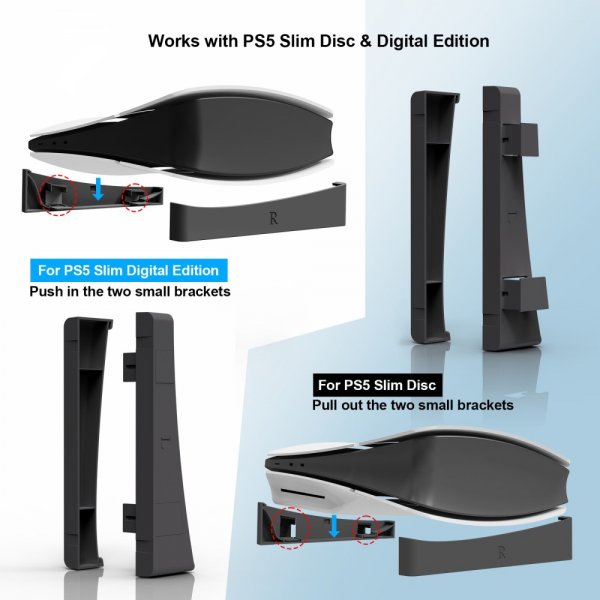 JYS PlayStation 5 Slim (Digital/Disc Edition) Stand Sort