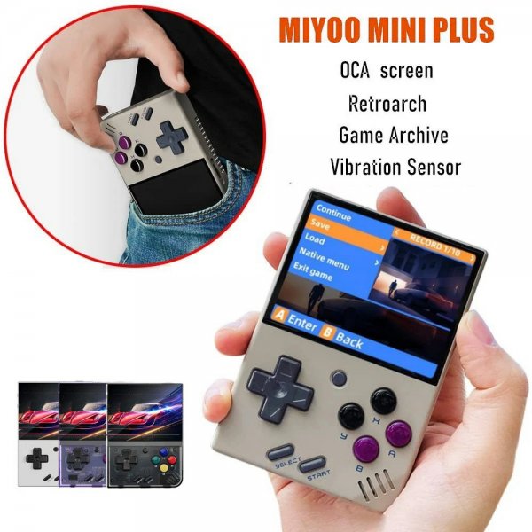 Miyoo Mini+ Håndholdt Spillekonsol Retro 3.5" 64GB Hvid