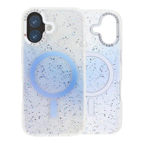 iPhone 17 Cover Glitter Diamond MagSafe Blå