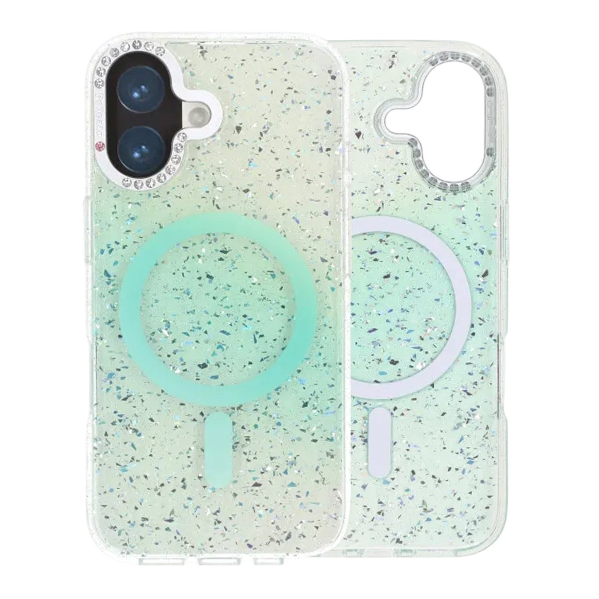 iPhone 17 Cover Glitter Diamond MagSafe Grøn