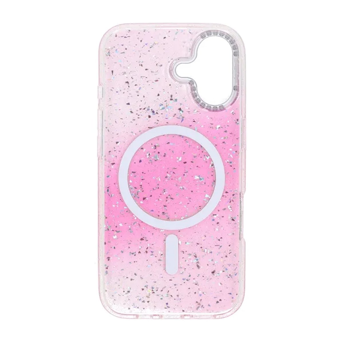 iPhone 17 Cover Glitter Diamond MagSafe Lyserød