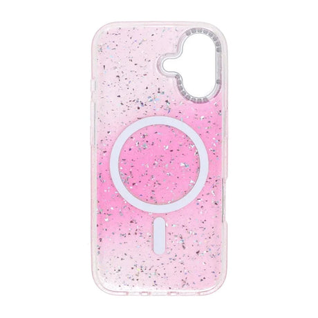iPhone 17 Cover Glitter Diamond MagSafe Lyserød
