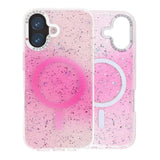 iPhone 17 Cover Glitter Diamond MagSafe Lyserød
