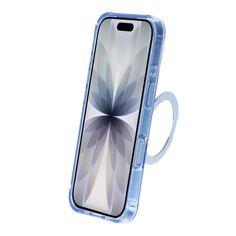 iPhone 17 Cover Glitter Stativ MagSafe Blå
