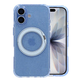 iPhone 17 Cover Glitter Stativ MagSafe Blå