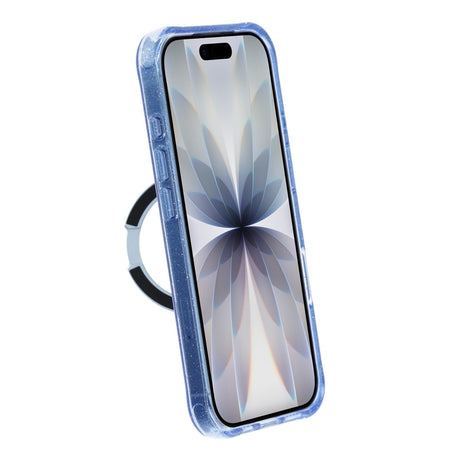 iPhone 17 Cover Glitter Stativ MagSafe Blå