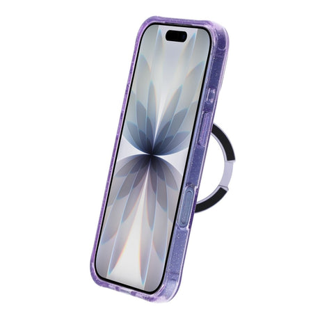 iPhone 17 Cover Glitter Stativ MagSafe Lilla