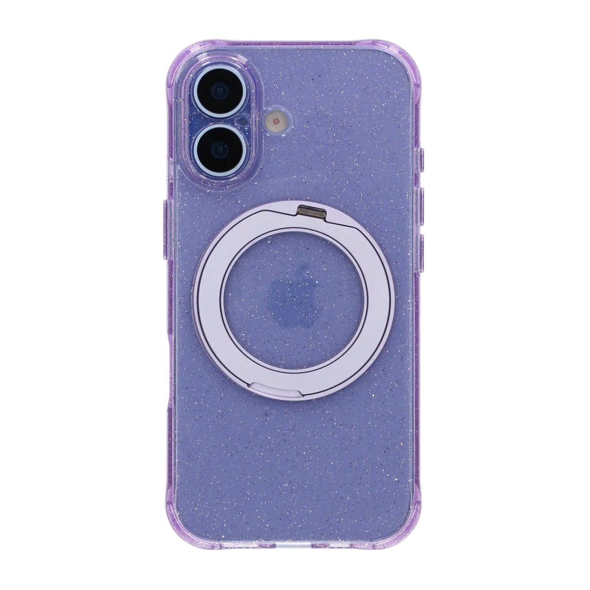 iPhone 17 Cover Glitter Stativ MagSafe Lilla
