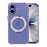 iPhone 17 Cover Glitter Stativ MagSafe Lilla