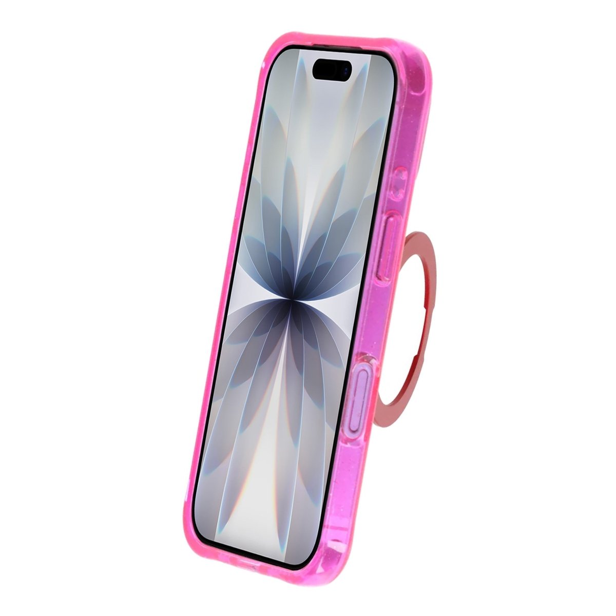 iPhone 17 Cover Glitter Stativ MagSafe Rød